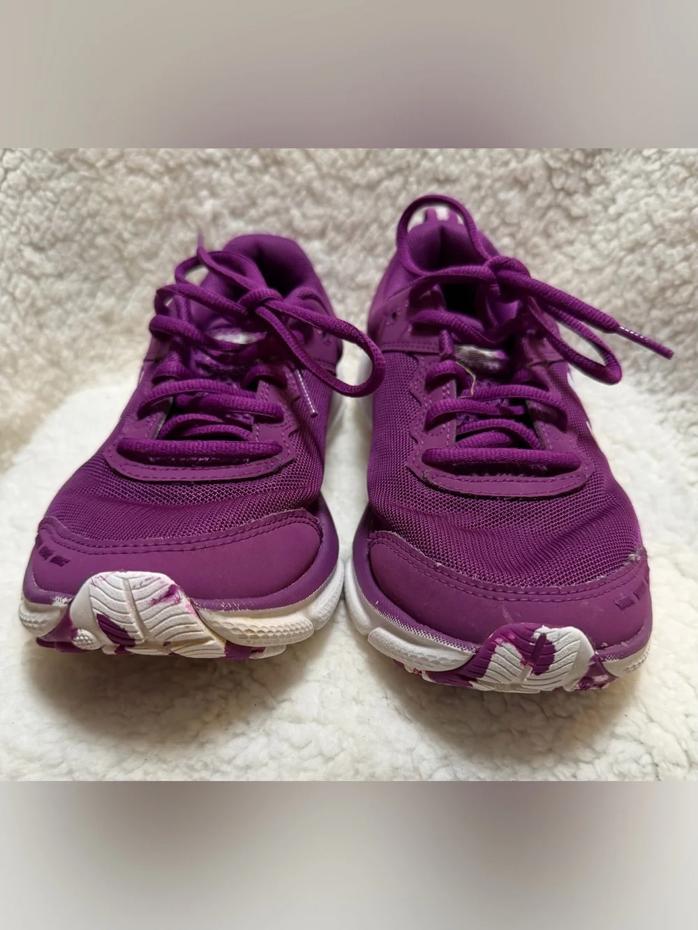 Under Armour Charged Assert 10 Sneakers Andromeda Purple Lace-Up Yourh Size 6